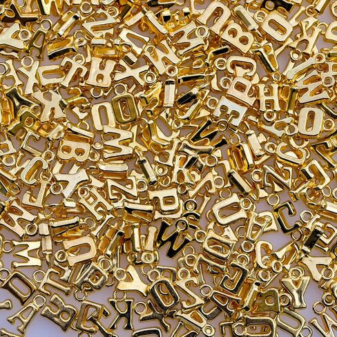 300+ Pieces Big Large Alphabet Letter Beads A-Z Mixed Plastic Shape Loose Charms Bead for Jewelry Making Bracelets Necklaces Key Chains (Golden) in Saudi Arabia