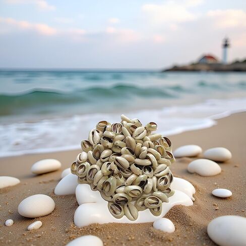 100 Pcs White and Lvory Natural Cowrie Shells Beads Oval Beach Seashells African for Hair Jewelry Making sea Shells for Crafting, DIY Craft Beads and Jewelry Making, Decorations in Saudi Arabia
