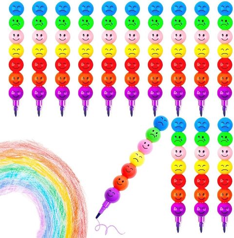 30 Pack Mini Stacking Crayons, Rainbow Stackable Crayons Party Favors for Artist, Cute 7 Colors in One Art Supplies for Coloring Drawing Birthday Goodie Bags in Kuwait