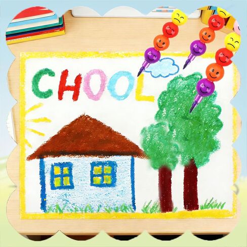 30 Pack Mini Stacking Crayons, Rainbow Stackable Crayons Party Favors for Artist, Cute 7 Colors in One Art Supplies for Coloring Drawing Birthday Goodie Bags in Kuwait