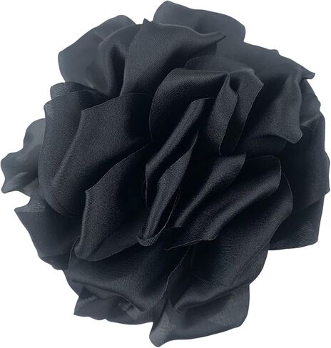 Heyiwell 5PC 11CM Large Chiffon Fabric Flowers, Handmade Artificial Flower for DIY Hair Clips, Brooches, Headwear, Scrapbooking, Wedding & Party Decorations (White) in Kuwait