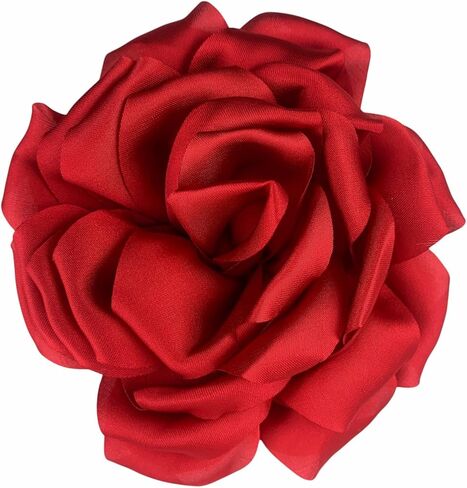 Heyiwell 5PC 11CM Large Chiffon Fabric Flowers, Handmade Artificial Flower for DIY Hair Clips, Brooches, Headwear, Scrapbooking, Wedding & Party Decorations (White) in Kuwait