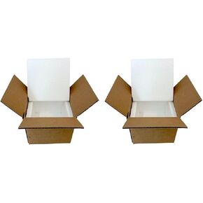 Insulated Shipping Box (7x7x6) inches with Styrofoam Insert 2 Pack Bundle for Temperature-Controlled Mailing and Shipping in Saudi Arabia