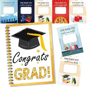 Graduation Gift Card Book 7 x 5 Inch 20 Pages Gift Card Booklet Congrats Grad Organizer Greeting Card College Survival Album Keeper for Graduation Senior Gifts(Gold) in Saudi Arabia