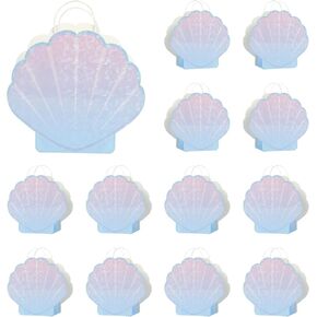 Jopffol 12 Pack Mermaid Party Favor Bags – Seashell Gift Bags for Under the Sea Birthday Decorations, Ocean Theme Goodie Bags, Summer Beach Party Supplies in Saudi Arabia