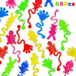 Easter Egg Fillers, Basket Stuffers for Teens Kids - 48Pcs Sticky Toys Hands Party Favors with Bunny Chick, Pinata Stuffers, Easter Gifts Hunt Games Supplies, Basket Essentials in Saudi Arabia