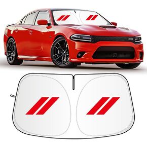 Windshield Sun Shade for Dodge Charger 2006-2024 Challenger 2008-2024 Accessories, 300T Foldable Front Window Sunshade Sun Visor Protector Block UV Rays Visor Cover (red) in Saudi Arabia
