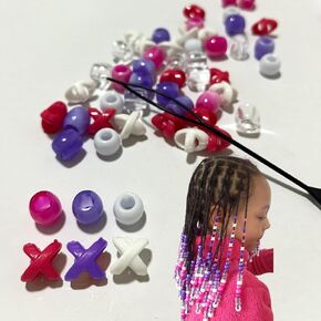 60PCS Wood Hair Beads for Braids Large Hole Loc Hair Wooden Bead Dreadlock Accessories Multi Shape Mixed Natural Dread Beads Hair Decoration for Women/Men in Kuwait