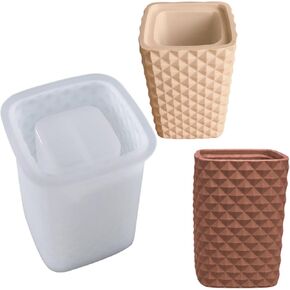 Mold for a Square Silicone vase - for Resin, Cement, Plaster, and Concrete | Create a Decorative vase for Flowers, a Pen Holder, or a Brush Holder - Form Me™ in Saudi Arabia