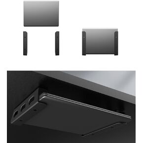 Under Desk Laptop Holder/Wall Mount, Compatible with Keyboard and Small Devices Up to 40mm/1.57in Thick Like Macbooks, Surface, Routers, Modems, Cable Box, Network Switch and More (Black) in Saudi Arabia