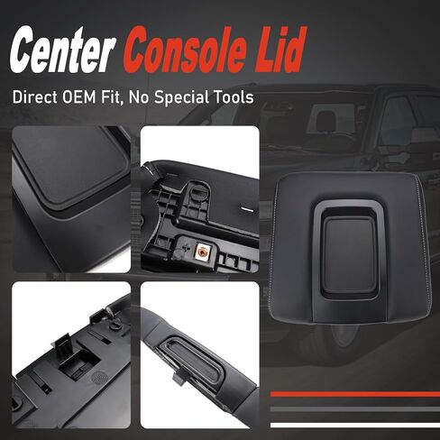 Center Console Lid Compatible with Chevy Chevrolet Silverado 1500 2500HD 3500HD Suburban Tahoe 2014-2020 GMC Sierra 2500 HD 3500 HD Yukon Armrest Arm Rest Cadillac Escalade Replacement 22881398 Black in Kuwait