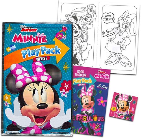 8 Pc Minnie Mouse Mini Party Favors Set - Bundle 8 Play Packs with Mini Coloring Books, Stickers, and Goodie Bags | Minnie Mouse Birthday Party Supplies Decorations in Kuwait