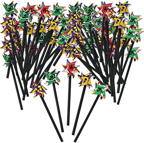 Fun Express Mini Metallic 2-Tone Pinwheels Party Supplies - Multicolor (Bulk Set of 72) in Kuwait