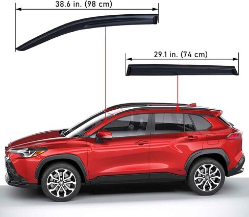 Lightronic Extra Durable Outside Mount Auto Vent Window Visor, Fits 2022-2026 Toyota Corolla Cross, UV Protection Rain Guards, Original Wind Deflectors, Dark Smoke, 4-Pcs in Kuwait