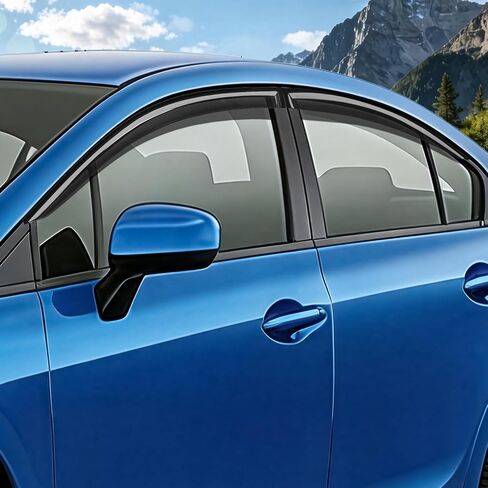 Nilight Window Visors for Honda Civic Sedan 2012 2013 2014 2015, Tape-On Rain Guards Outside Mount Vent Visors Window Deflectors Smoke Tint, 4PCS in Kuwait