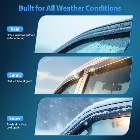 Nilight Window Visors for Honda Civic Sedan 2012 2013 2014 2015, Tape-On Rain Guards Outside Mount Vent Visors Window Deflectors Smoke Tint, 4PCS in Kuwait