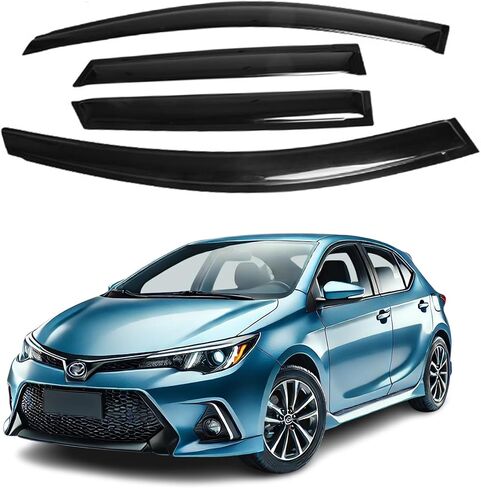 Fit for: Toyota Corolla IM 2016 2017 2018 Safe Sun, Rain, Wind Deflector, Front & Rear Window Vent Visors, Vent Protection, Tape-On Outside-Mount,4-Pieces Guard Kit, 2mm-Thick in Kuwait