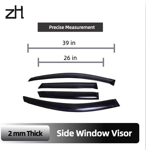 Fit for: Toyota Corolla IM 2016 2017 2018 Safe Sun, Rain, Wind Deflector, Front & Rear Window Vent Visors, Vent Protection, Tape-On Outside-Mount,4-Pieces Guard Kit, 2mm-Thick in Kuwait