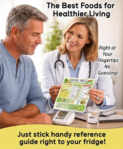 DASH Diet Reference Guide 8.5x11 Magnet, Hypertension Food Chart, Low Sodium Diet Plan, Blood Pressure Nutrition Guide, Heart Healthy Eating Reference, Fridge Magnet Waterproof Kitchen Chart in Kuwait