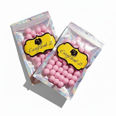 Eazybead-Z Dragon Fruit Pink Hair Beads, Plastic Bubble Ball Design, Swimming Pool Safe, Decorative Hair Accessories, Clip On Hair Beads, Clip on in less than 10 seconds in Kuwait