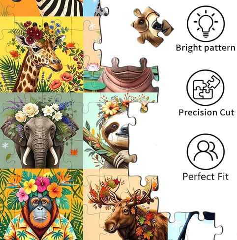 Puzzles for Kids Ages 6-8 8-12 Year Old, 200 Pieces Jigsaw Puzzles for Kids-Beautiful Wild Animals Jigsaw Puzzles Learning Educational Toys for Boys and Girls in Saudi Arabia