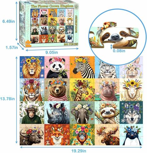 Puzzles for Kids Ages 6-8 8-12 Year Old, 200 Pieces Jigsaw Puzzles for Kids-Beautiful Wild Animals Jigsaw Puzzles Learning Educational Toys for Boys and Girls in Saudi Arabia