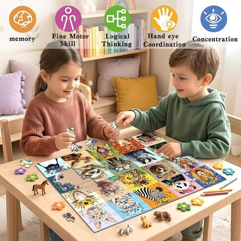Puzzles for Kids Ages 6-8 8-12 Year Old, 200 Pieces Jigsaw Puzzles for Kids-Beautiful Wild Animals Jigsaw Puzzles Learning Educational Toys for Boys and Girls in Saudi Arabia
