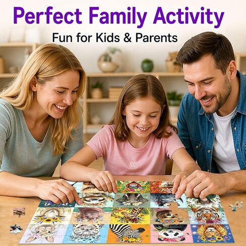 Puzzles for Kids Ages 6-8 8-12 Year Old, 200 Pieces Jigsaw Puzzles for Kids-Beautiful Wild Animals Jigsaw Puzzles Learning Educational Toys for Boys and Girls in Saudi Arabia