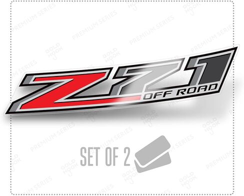 Gold Hook Z71 Off Road Decals Compatible with Chevy Silverado - F (2014-2018) Bed Side 1500 2500 HD Colorado GMC Sierra, Set of 2, Premium Series (Black Red Metallic) in Kuwait