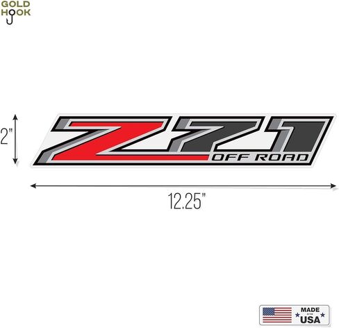 Gold Hook Z71 Off Road Decals Compatible with Chevy Silverado - F (2014-2018) Bed Side 1500 2500 HD Colorado GMC Sierra, Set of 2, Premium Series (Black Red Metallic) in Kuwait