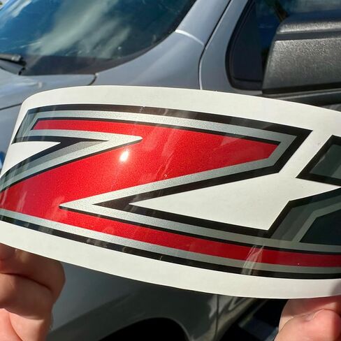 Gold Hook Z71 Off Road Decals Compatible with Chevy Silverado - F (2014-2018) Bed Side 1500 2500 HD Colorado GMC Sierra, Set of 2, Premium Series (Black Red Metallic) in Kuwait