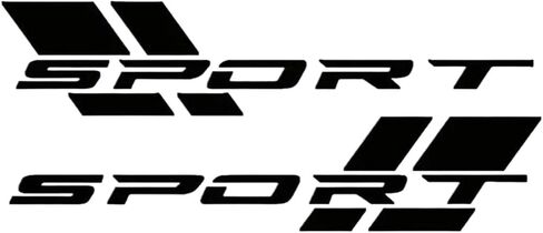 2PCS Car Sport Letter Logo Decal, Reflective Vinyl Decal Sticker for Car Side, Waterproof Decoration Car Door Decals, Car Exterior Accessories for Bumper, Body, Rear (Black&red, 2PCS) in Kuwait