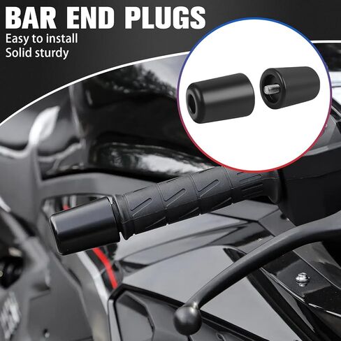 Motorcycle Handle Bar End Grips Plug Weights Hand Grips Plug Caps Replacement for Kawasaki ER6N NINJA650 Ninja 650 2009-2016 ZX14R 2010-2022 KLR650 2010-2018 Vulcan S 650 2016-2024 in Kuwait