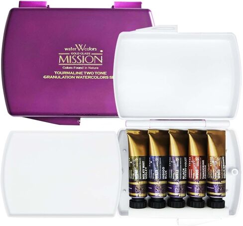 Mijello Mission Tourmaline Two-Tone Granulation Water Color Paint Unique texture Color retention Good Pigmentation for dramatic effect Art work & Craft_MGC-0405A_5 Colors (Autumn) Set in Saudi Arabia