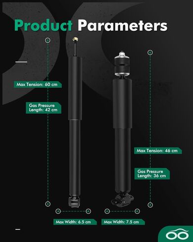 SCITOO Shocks Absorbers, Front Rear Gas Struts Shock Absorber Fit for 1993-2002 for Ford Crown Victoria,1981-2002 for Lincoln Town Car,1983-2002 for Mercury Grand Marquis 344424 5960 343135 Set of 4 in Kuwait
