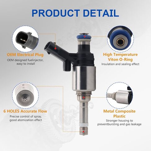 06H906036G Upgraded Fuel Injector 6 Holes 4Pcs | 2.0L L4 GDI Gas | for Audi: A3 A4 A5 A6 Q3 Q5 TT 2008-2016 Fit for VW: Passat Jetta CC EOS GTI Beetle Tiguan 2008-2017 Fuel Injectors Set of 4 in Saudi Arabia
