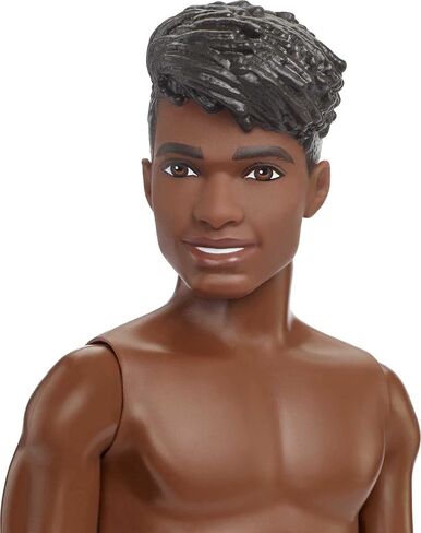 Barbie Ken Beach Doll, Black Hair, Blue Tropical Swim Trunks in Kuwait