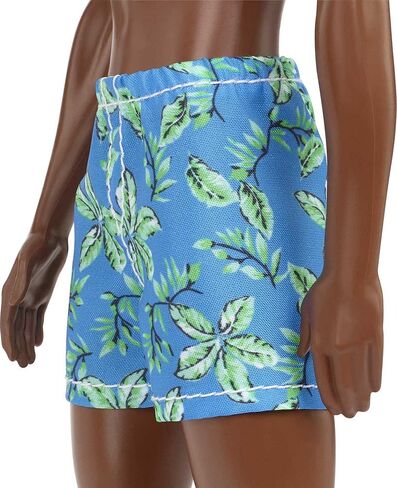 Barbie Ken Beach Doll, Black Hair, Blue Tropical Swim Trunks in Kuwait
