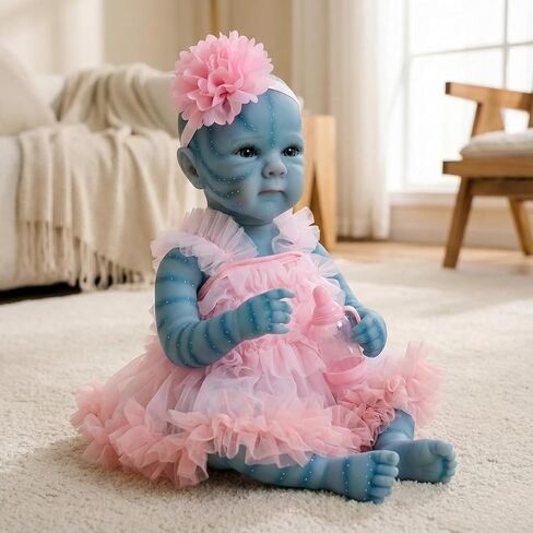 iCradle Bettie Reborn Baby Dolls Eyes Opened 18 inch 46 cm Avatar Soft Vinyl Lifelike Body Newborn Doll with Painted Hair Realistic Dolls with Magnetic Pacifier Birthday Toys in Saudi Arabia