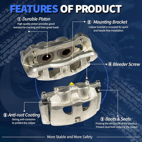 Maxfavor Brake Caliper Set w/Bracket Compatible with 2012-2020 Ford F-150 2015-2020 Ford Lobo 3.5L 5.0L 2011-2013 Lobo 6.2L Disc Brake Calipers Assembly Front Right 18B5404 in Kuwait
