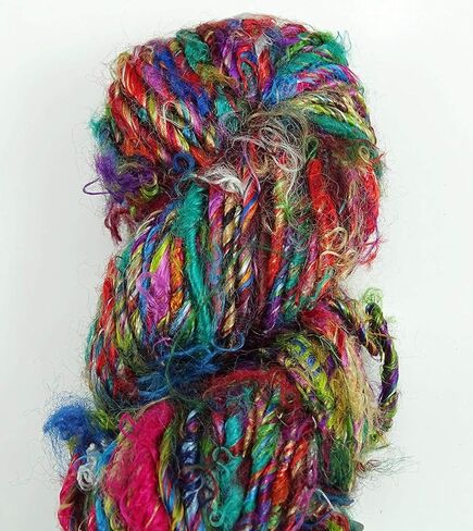 100g/ 1 Skein Recycled Banana Silk Yarn Hand-Spun Soft Yarns - Multicolor in Saudi Arabia