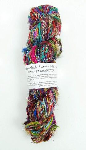 100g/ 1 Skein Recycled Banana Silk Yarn Hand-Spun Soft Yarns - Multicolor in Saudi Arabia