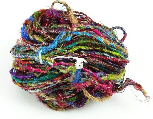 100g/ 1 Skein Recycled Banana Silk Yarn Hand-Spun Soft Yarns - Multicolor in Saudi Arabia