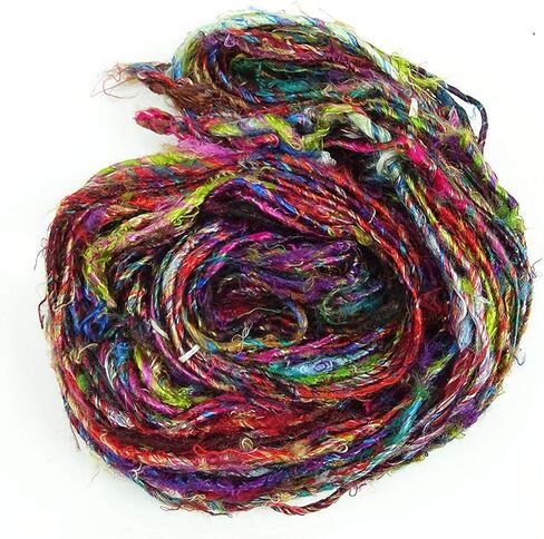 100g/ 1 Skein Recycled Banana Silk Yarn Hand-Spun Soft Yarns - Multicolor in Saudi Arabia
