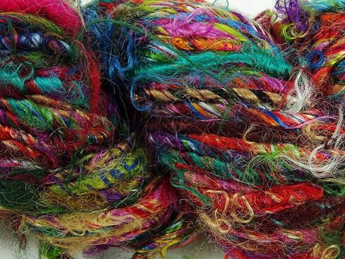 100g/ 1 Skein Recycled Banana Silk Yarn Hand-Spun Soft Yarns - Multicolor in Saudi Arabia