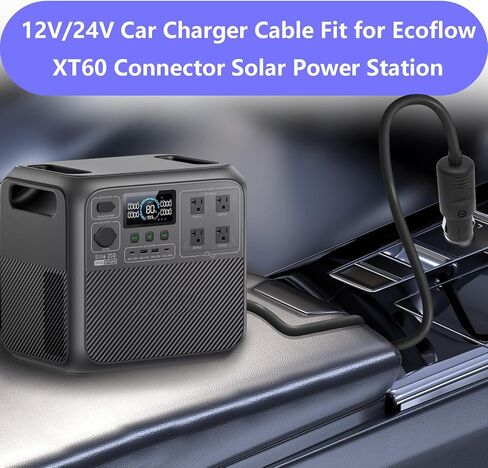 كابل شحن ولاعة سجائر للسيارة 12 فولت XT60 لـ Anker 757 767، سلسلة نهر دلتا Ecoflow، شاحن محطات توليد الطاقة الشمسية Bluetti EB55 in Kuwait