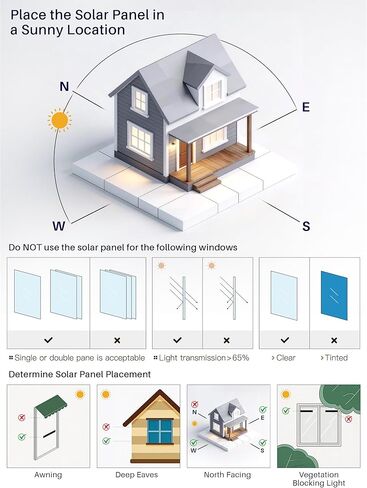 3.6W 5V Solar Panel for Motorized Blinds and Shades, 720mA Output with Micro USB Adapter, Connector for Alexa Smart Roller Shades, Zebra Blinds and Battery Tubular Motors in Kuwait