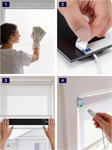 3.6W 5V Solar Panel for Motorized Blinds and Shades, 720mA Output with Micro USB Adapter, Connector for Alexa Smart Roller Shades, Zebra Blinds and Battery Tubular Motors in Kuwait