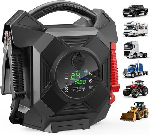 DM1264 Heavy Duty Truck Jump Starter, 30000A Peak 12V Lithium Battery Booster Pack for Semi Trucks,Starts All Gasoline Engines and Diesel Engines up to 50L in 1 Second at -40°F. in Saudi Arabia