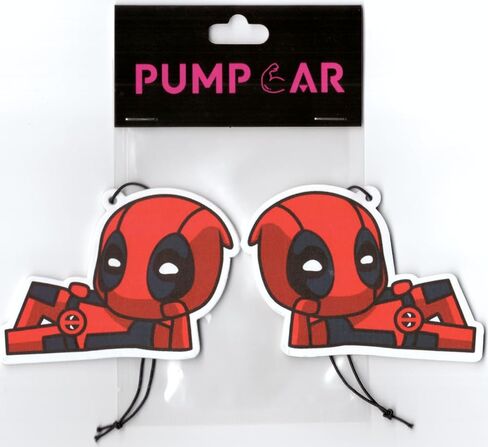 PumpCar 2 pieces deadpool double-sided hanging cartoon cherry-scented funny car air freshener spider hanging for rearview mirror Interior Accessories Gifts in Saudi Arabia